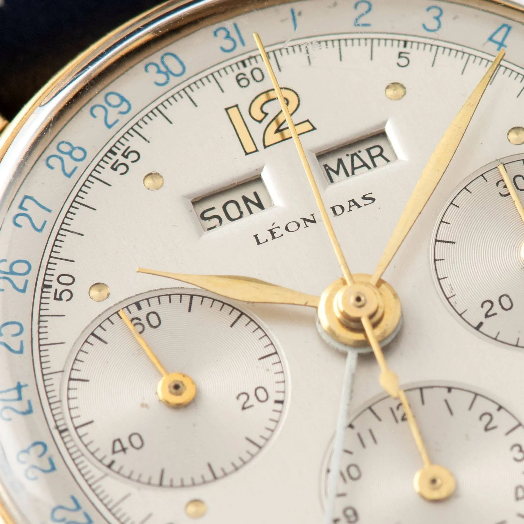 Leonidas Triple Calendar Yellow Gold Dress Watch