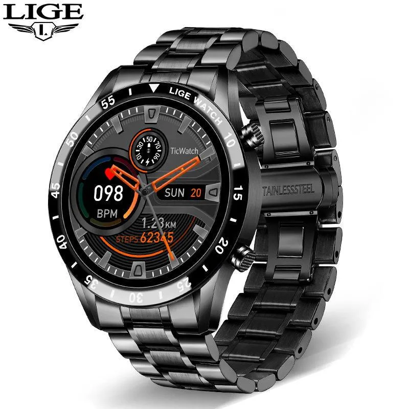 LIGE Luxury Full Circle Touch Screen Smart Watch