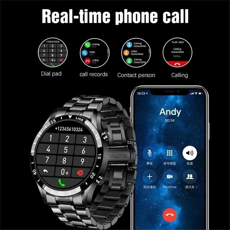 LIGE Luxury Full Circle Touch Screen Smart Watch