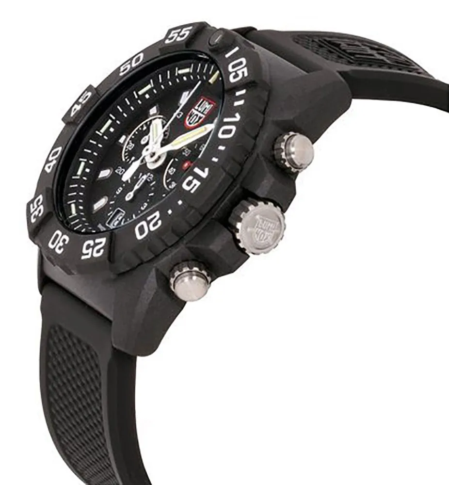 Luminox Navy Seal Chronograph CARBONOX Black Rubber Strap Black Dial Date Divers Quartz Mens Watch XS.3581