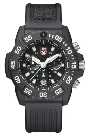 Luminox Navy Seal Chronograph CARBONOX Black Rubber Strap Black Dial Date Divers Quartz Mens Watch XS.3581