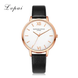 Lvpai Brand Rose Gold Luxury High Quality Casual Geneva Leather Strap Women Watches Bracelet Ladies Clock Hour Quartz Watch