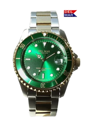 Men's Long Life Coronado Classic Green Face & Bezel TT Watch #50399