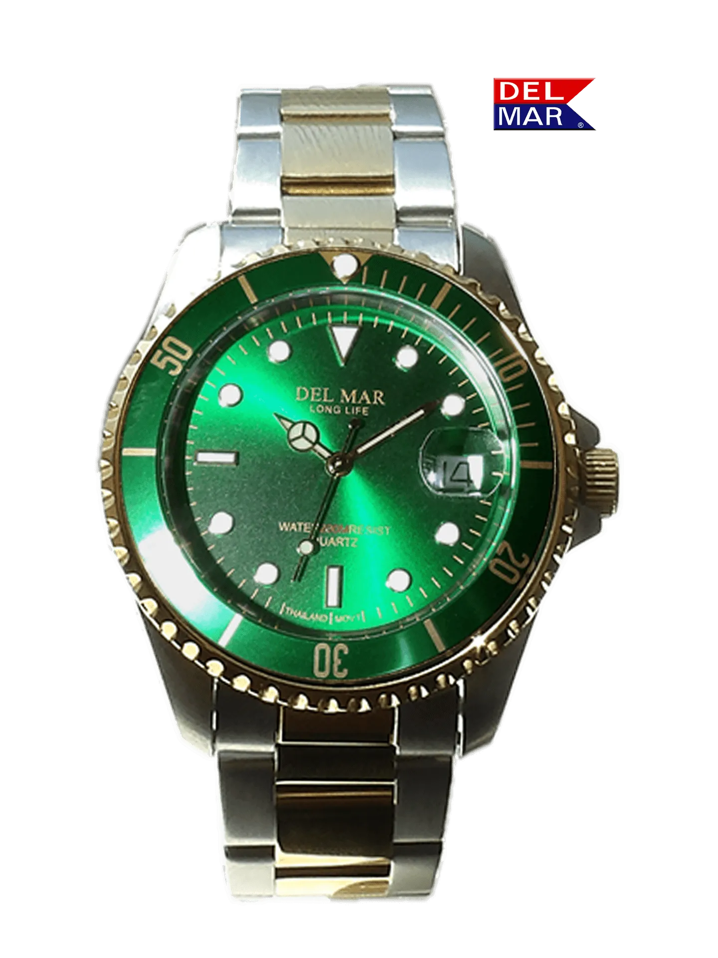 Men's Long Life Coronado Classic Green Face & Bezel TT Watch #50399