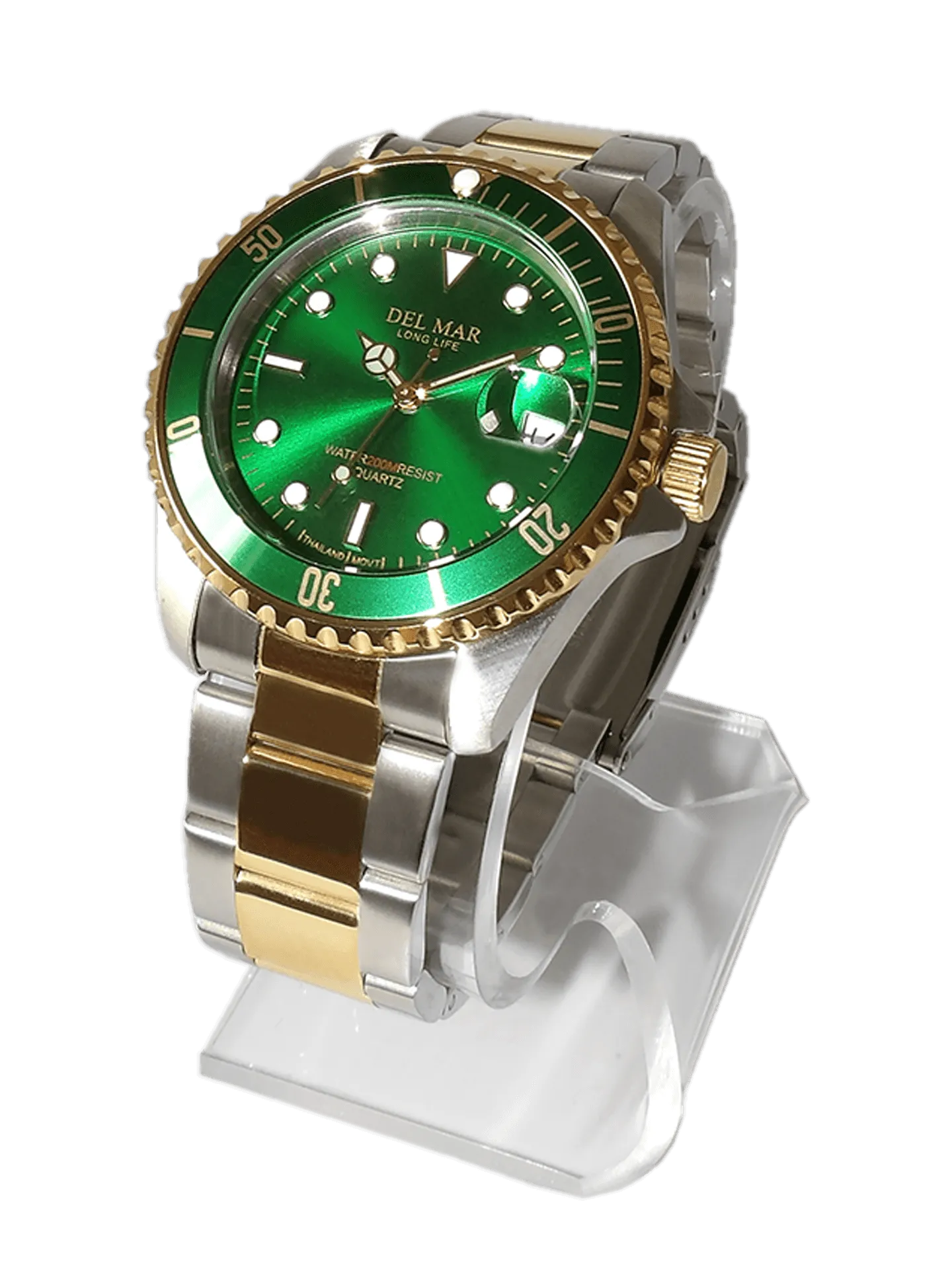 Men's Long Life Coronado Classic Green Face & Bezel TT Watch #50399