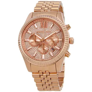 Michael Kors Men’s Analog Quartz Stainless Steel Rose Gold Dial 44mm Watch MK8580