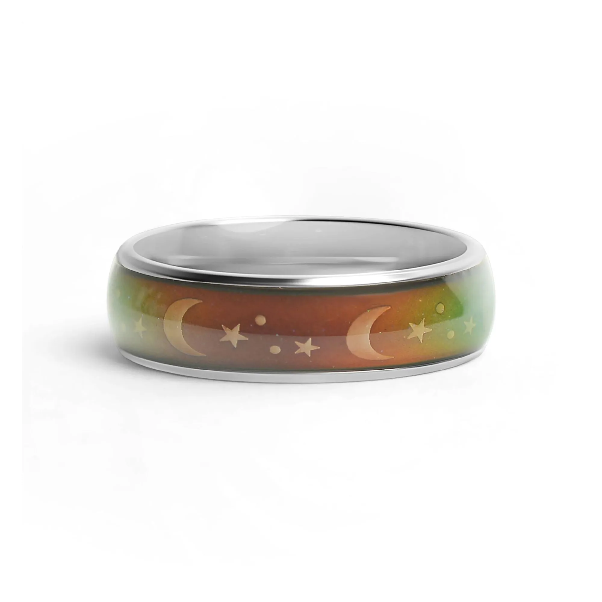 Mood Band With Stars And Moons Stainless Steel Ring / CFR9010