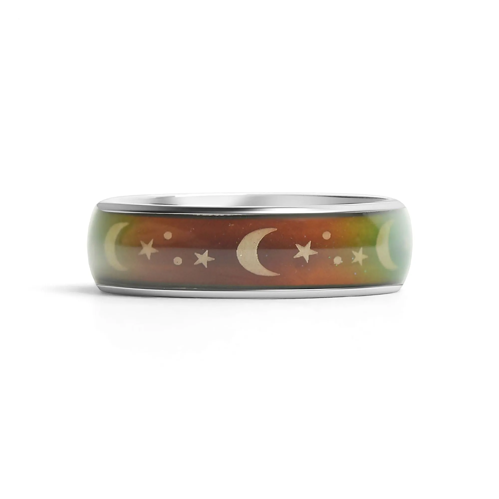 Mood Band With Stars And Moons Stainless Steel Ring / CFR9010