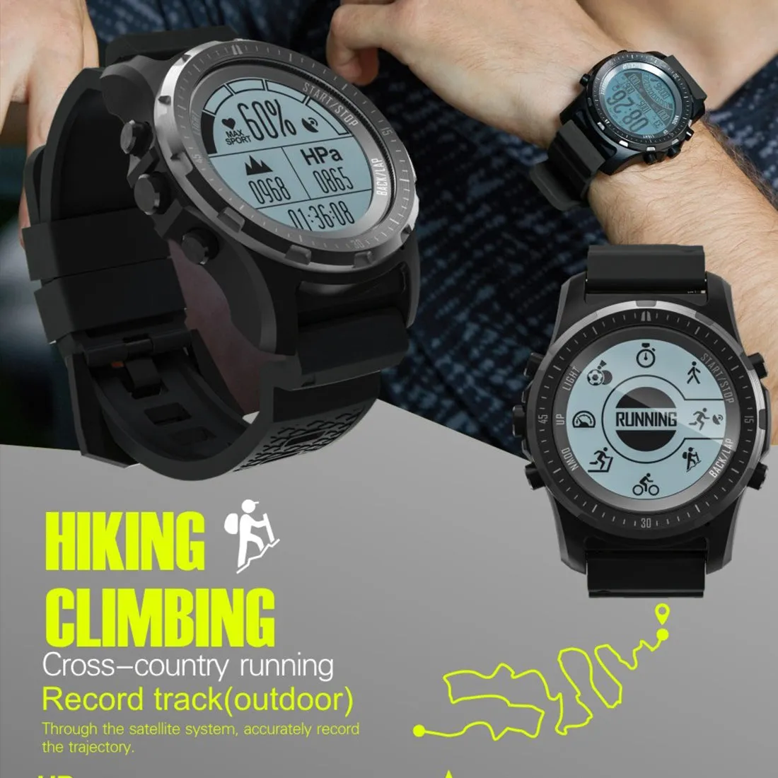 Multisport GPS Hiking Sport Military Watches for Men