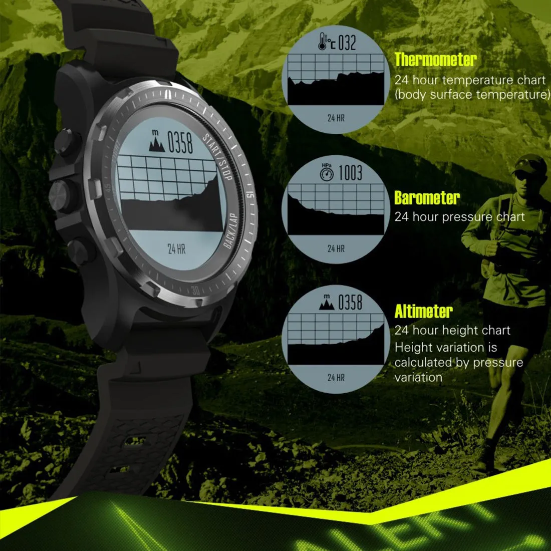 Multisport GPS Hiking Sport Military Watches for Men