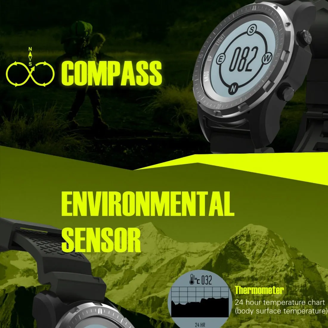 Multisport GPS Hiking Sport Military Watches for Men