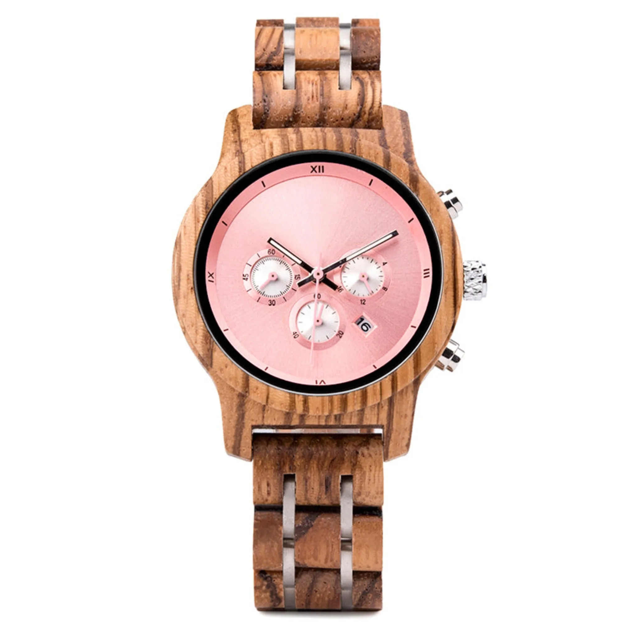 Murray - Pink Face Zebrawood Lady Chronograph