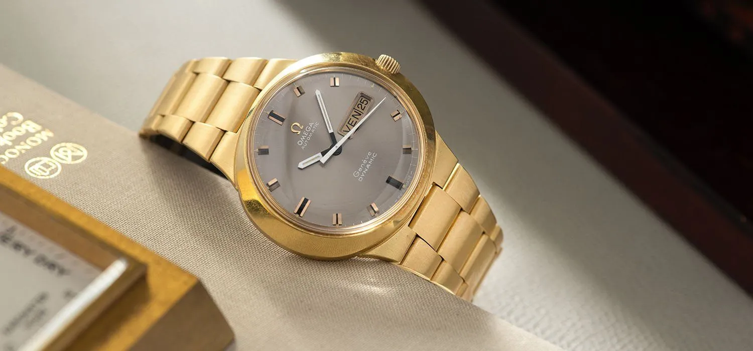 Omega Dynamic Yellow Gold Grey Dial Ref 166.079