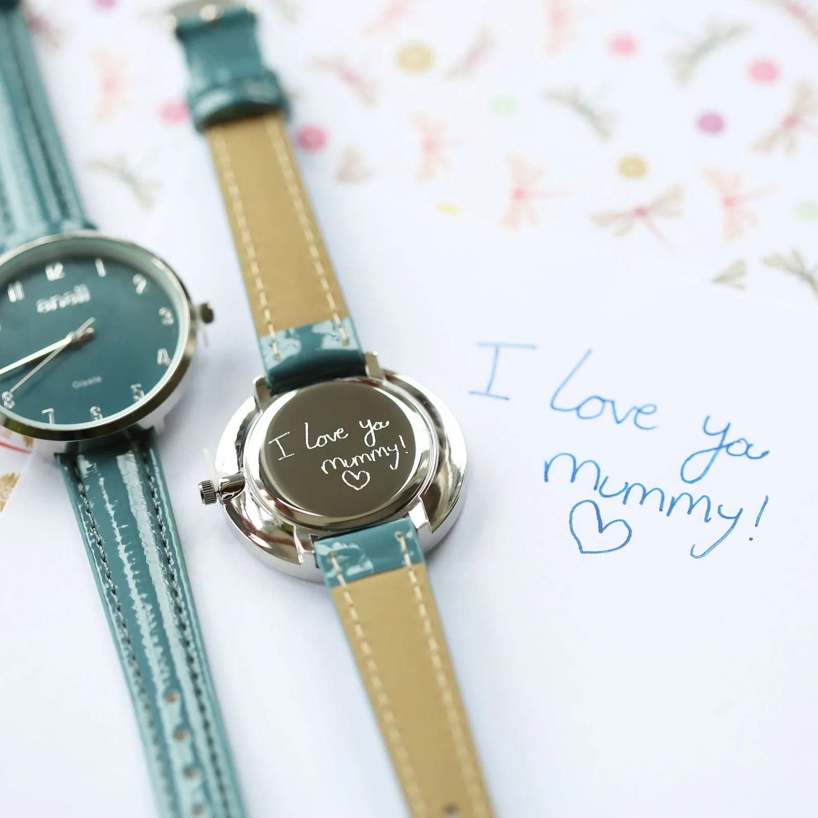 Personalised Anaii Watch Handwriting Engraved Jupiter Teal