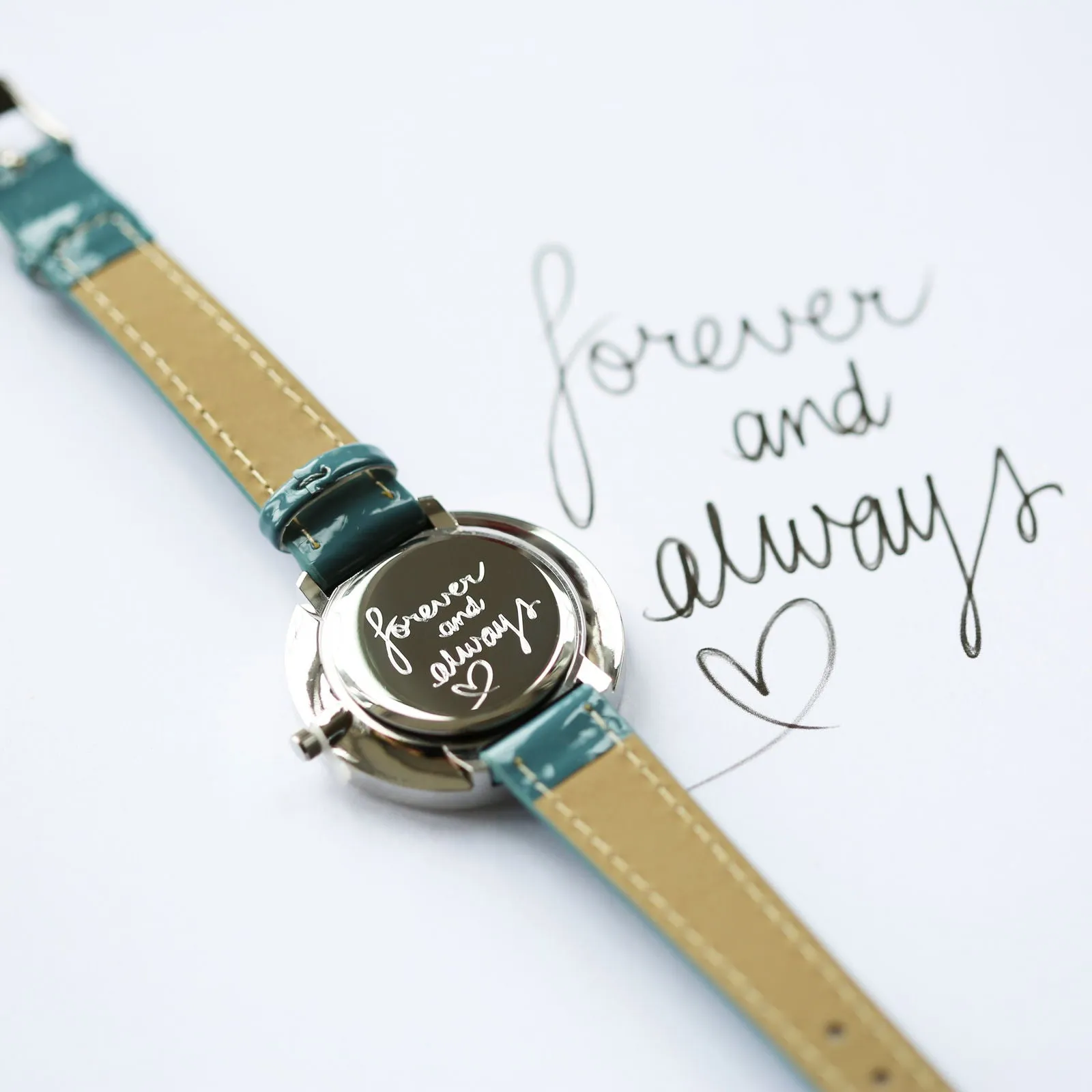 Personalised Anaii Watch Handwriting Engraved Jupiter Teal