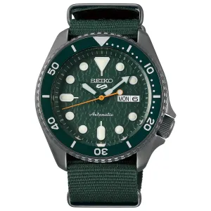 Seiko Mens 5 Sports Nylon Strap Green Dial Automatic Watch - SRPD77