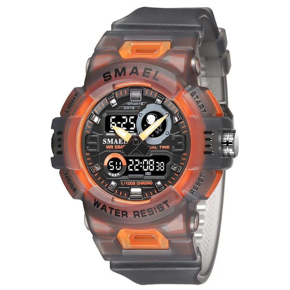 SMAEL New Outdoor Electronic Alarm Sports Watch Double Display Electronic Watch