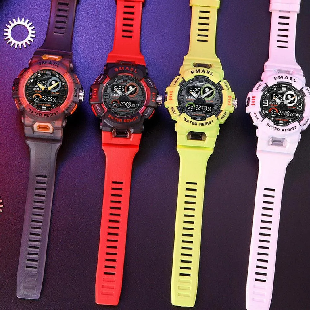 SMAEL New Outdoor Electronic Alarm Sports Watch Double Display Electronic Watch