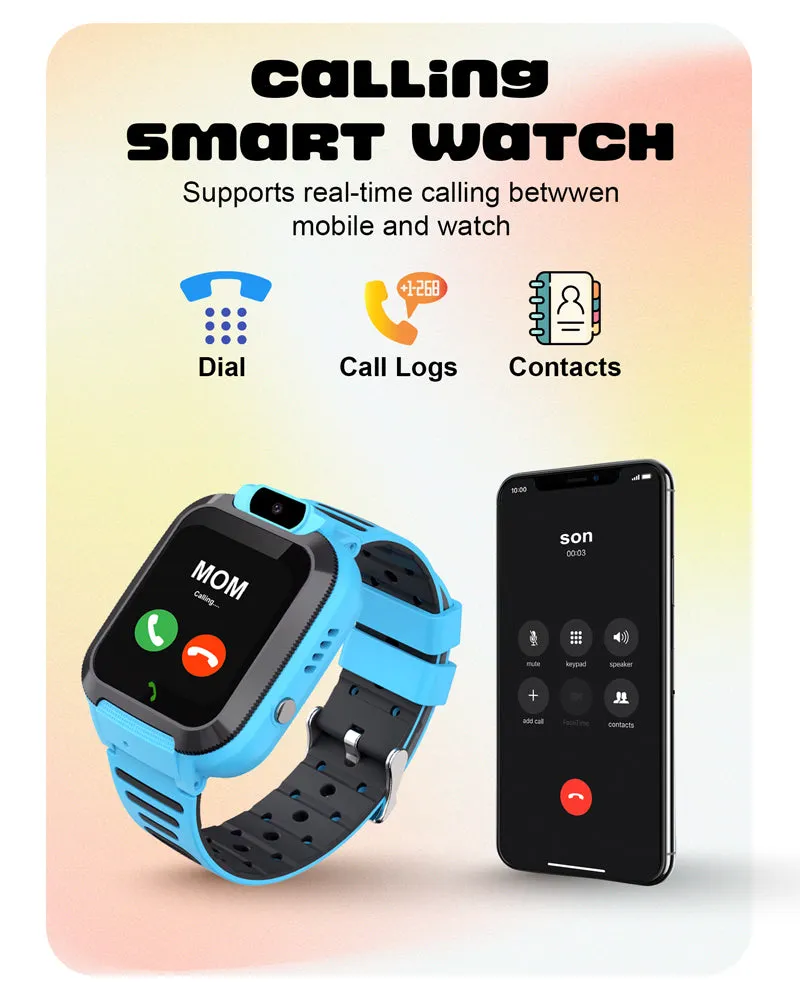 Spiky Basilisk Kids' Cute Waterproof Smartwatch With GPS - Blue