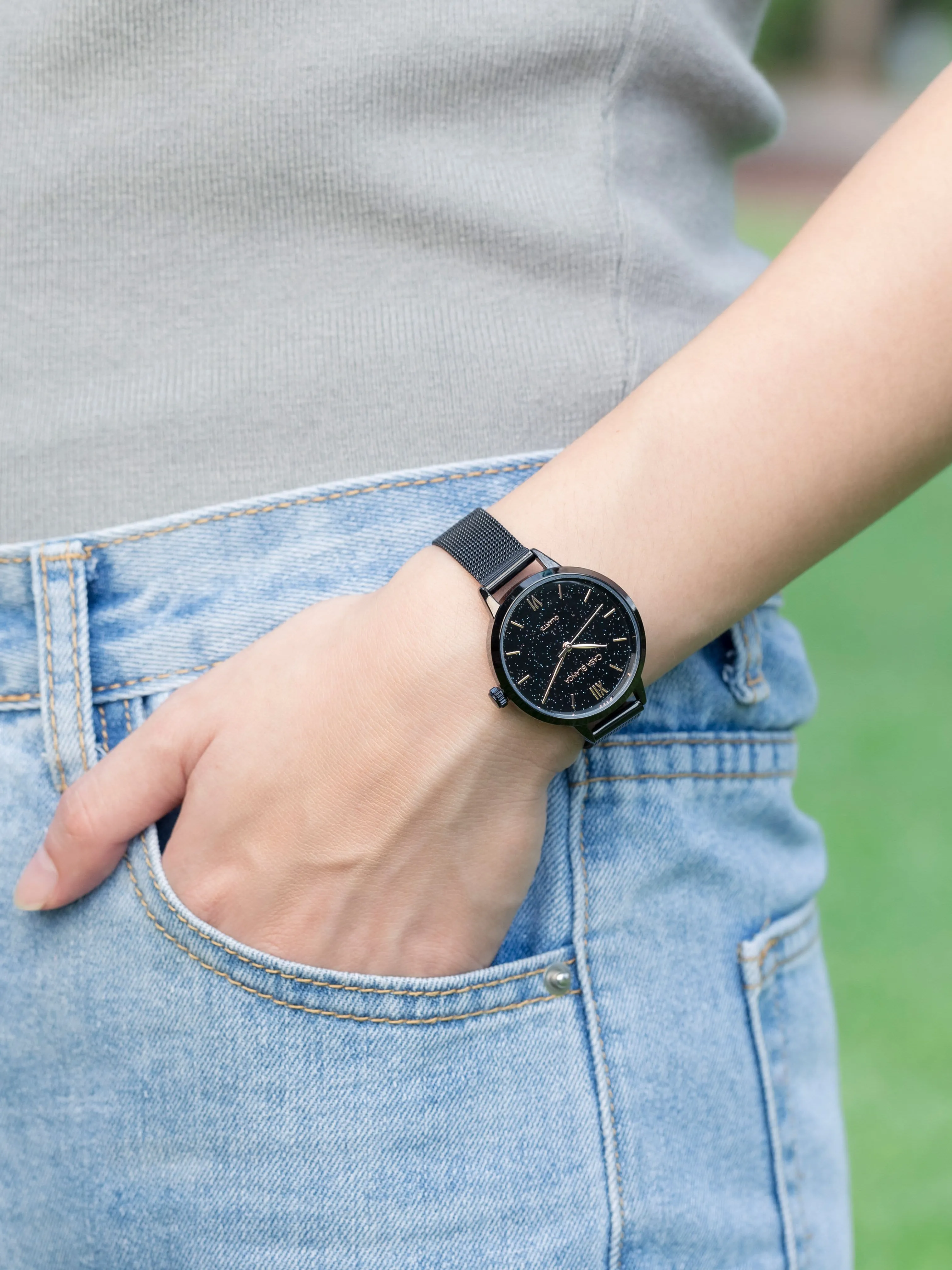 Starry Watch | Black Mesh Strap