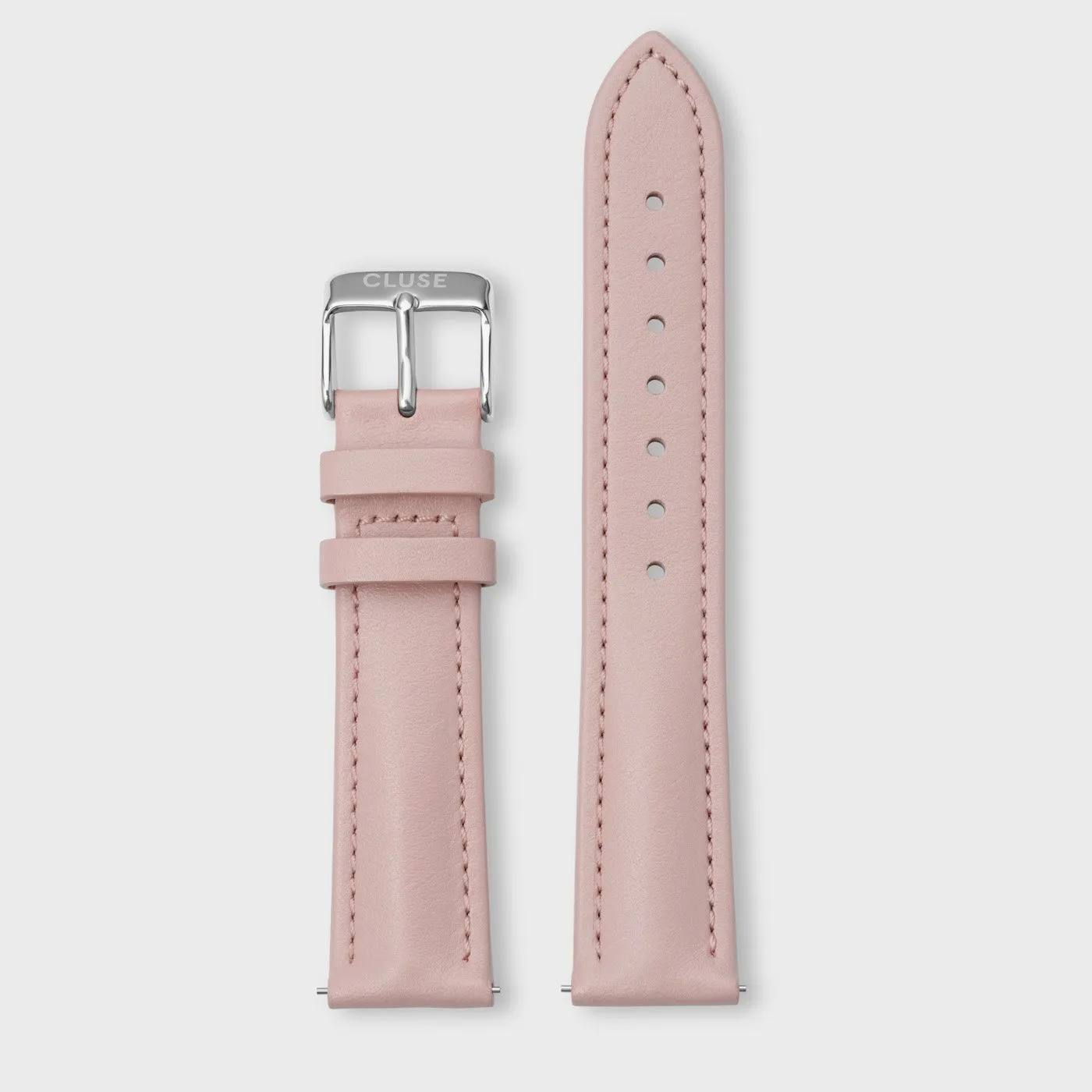 Strap 18 mm Leather Pink, Silver Colour