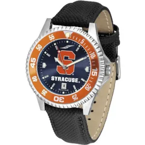 Syracuse Orange Mens Competitor Ano Poly/Leather Band Watch w/ Colored Bezel