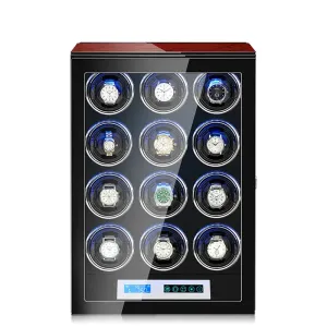 Tachymeters 12 Watch Programmable Watch Winder - Dark Cherry Finish