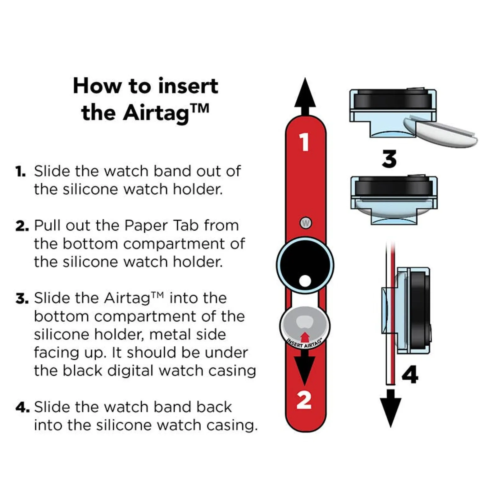 Tag'd Trackable Air Tag Watch - BUILD UP