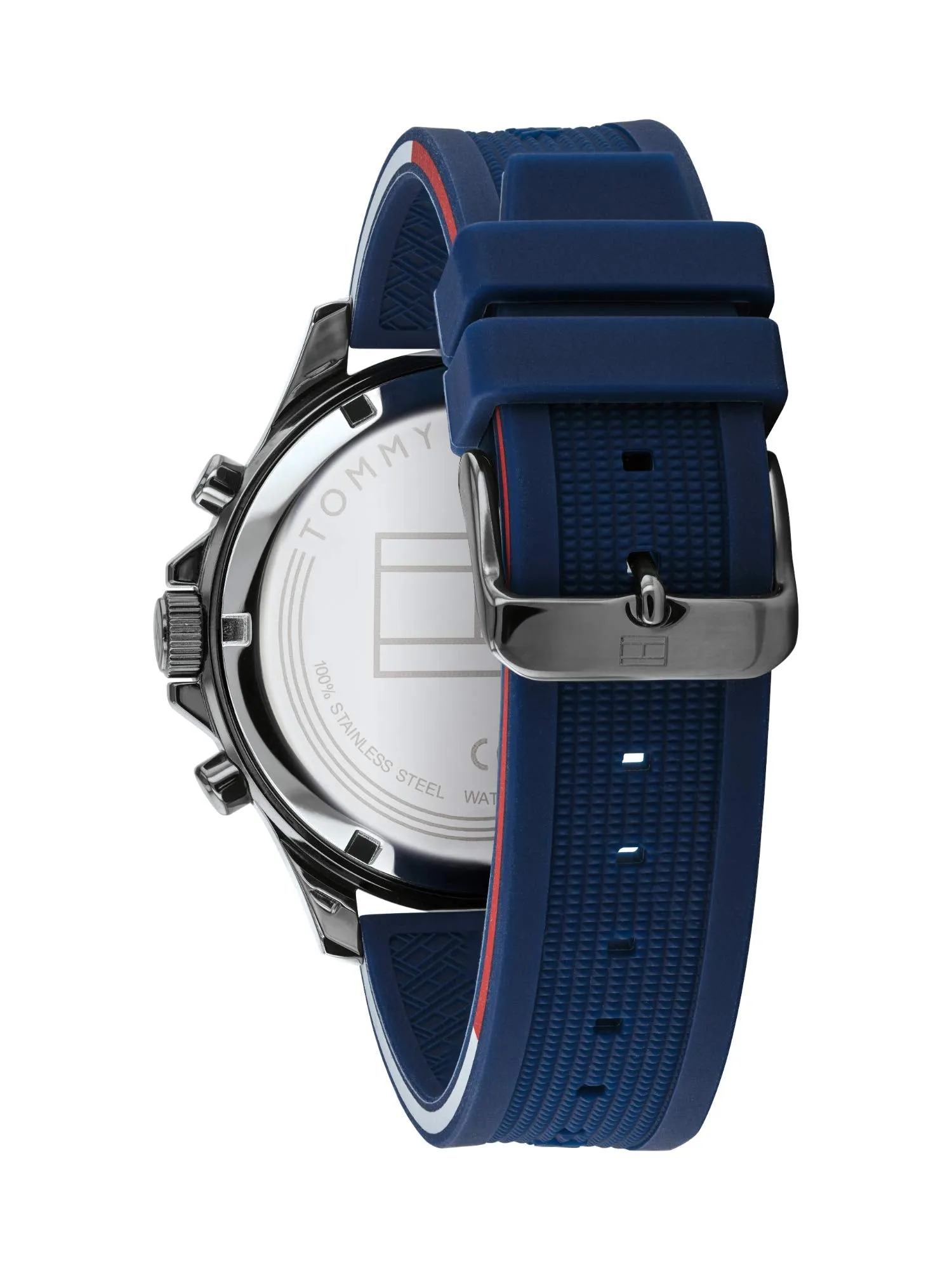 Tommy Hilfiger Quartz Multifunction Blue Dial Silicone Strap Watch for Men-NETH1791721