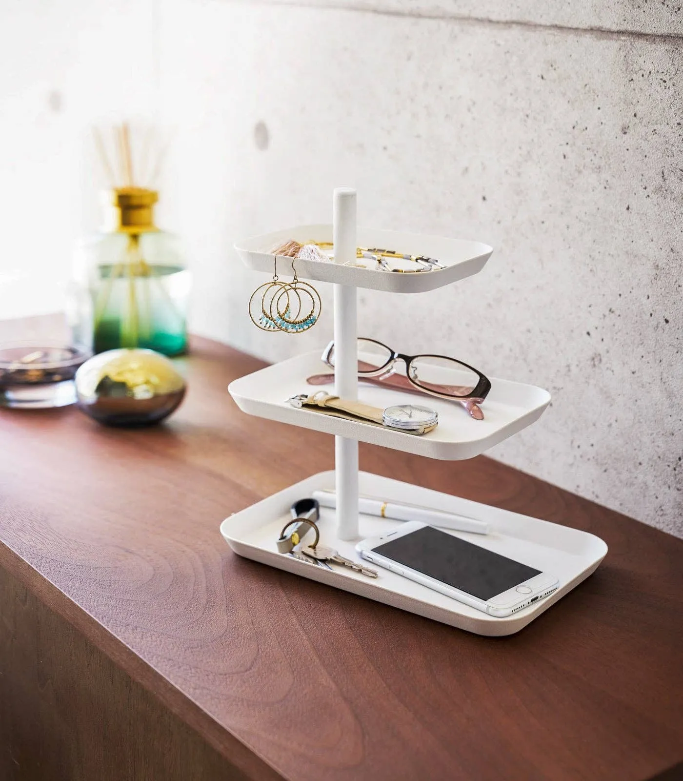 Tower Jewelry   Accessory Trays - Steel: White