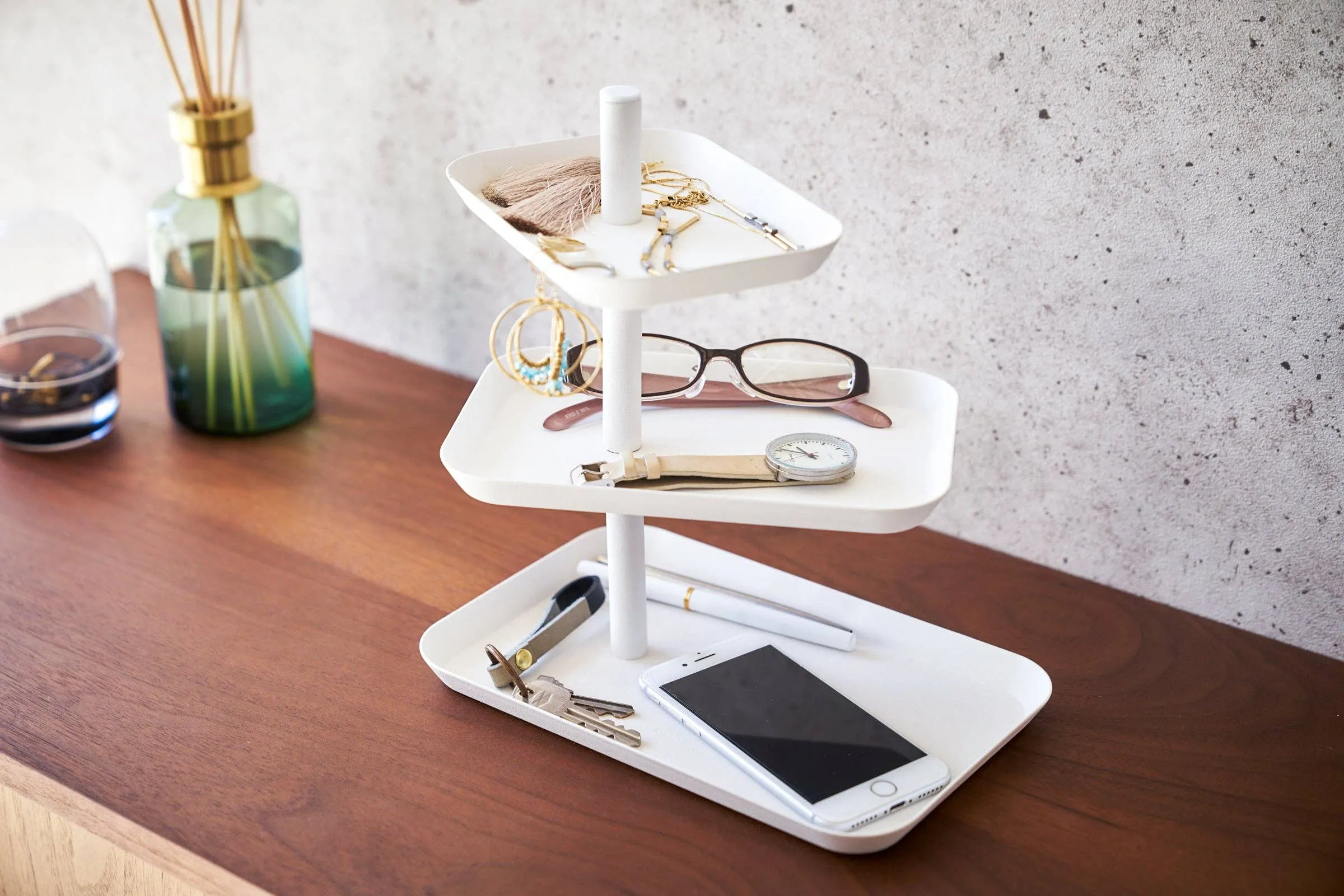 Tower Jewelry   Accessory Trays - Steel: White