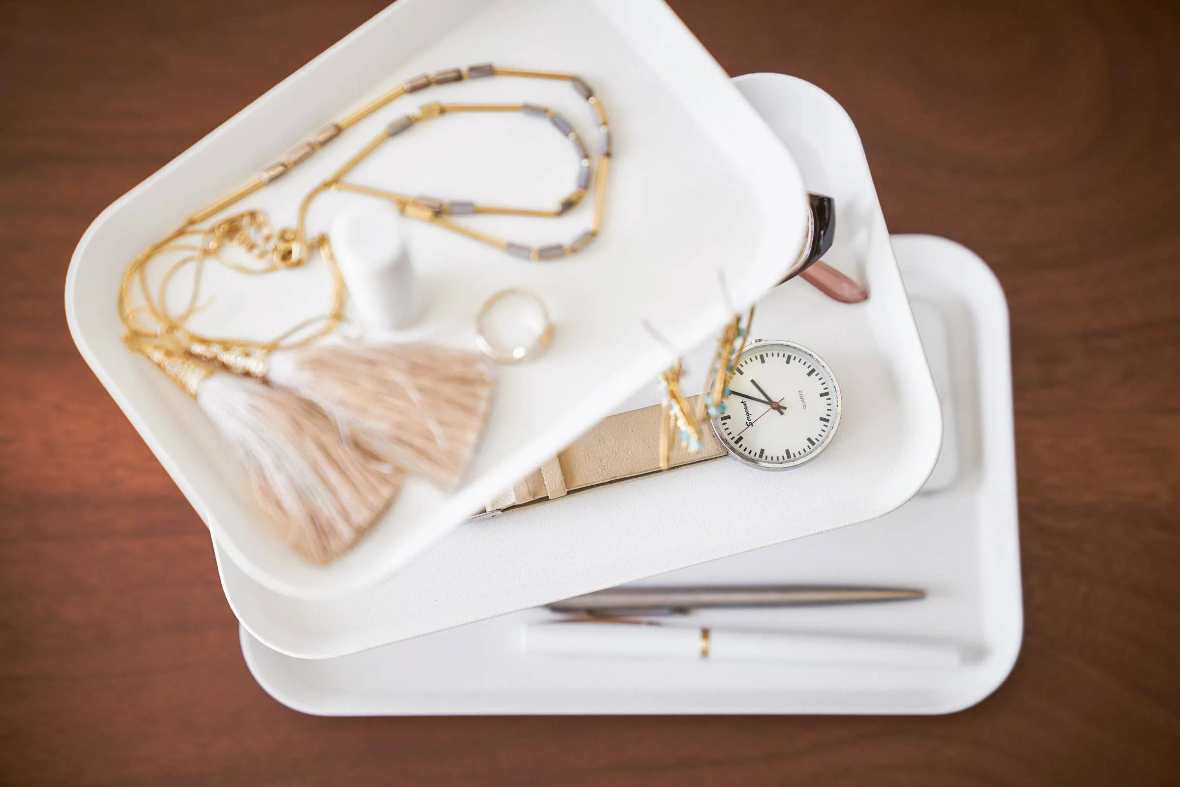 Tower Jewelry   Accessory Trays - Steel: White