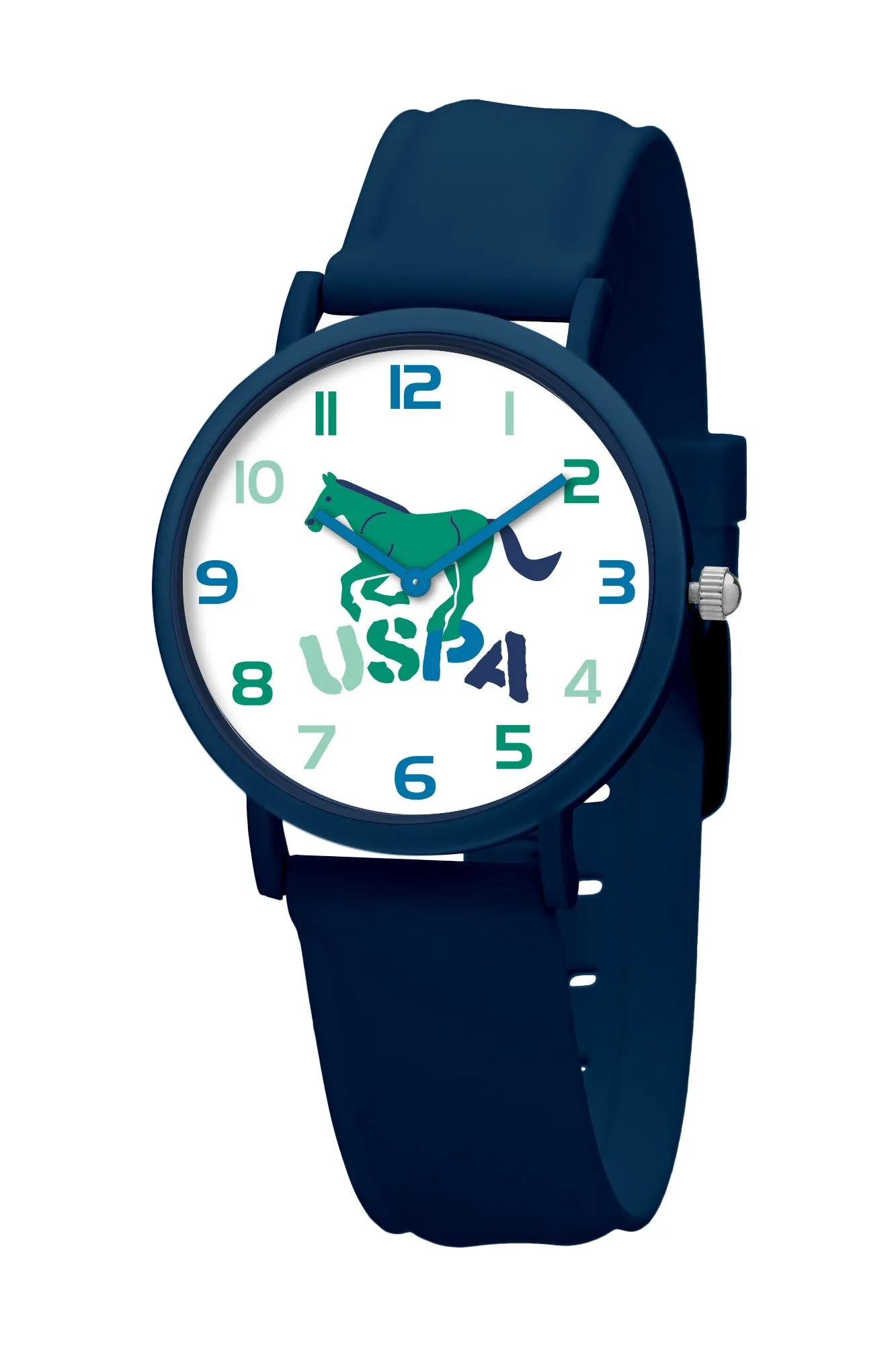 US POLO KIDS BLUE SILICONE STRAP WITH S.S. BUCKLE & SOFT TOUCH FINISHING