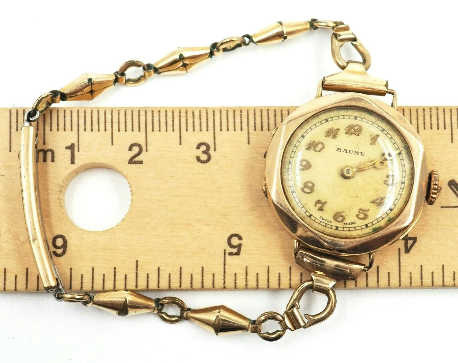 Vintage c.1920s Baume 9ct Yellow Gold Windup Watch