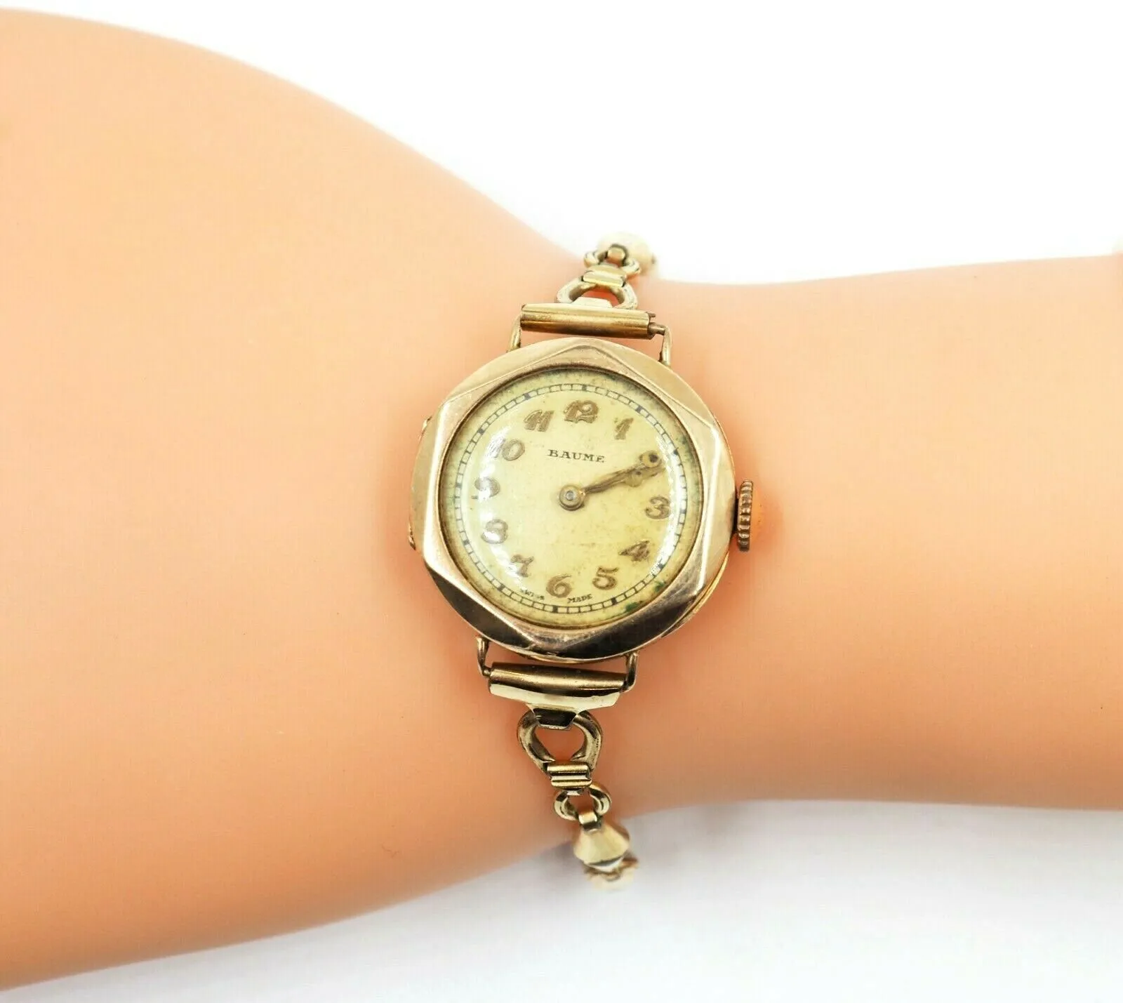 Vintage c.1920s Baume 9ct Yellow Gold Windup Watch