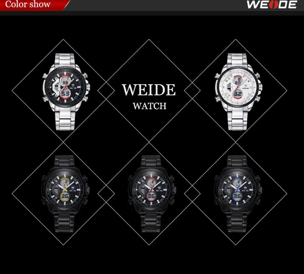 WEIDE Quartz Military Watches Sports Watch,Top Luxury Brand Business Men Watch Water Resistant Digital Watch