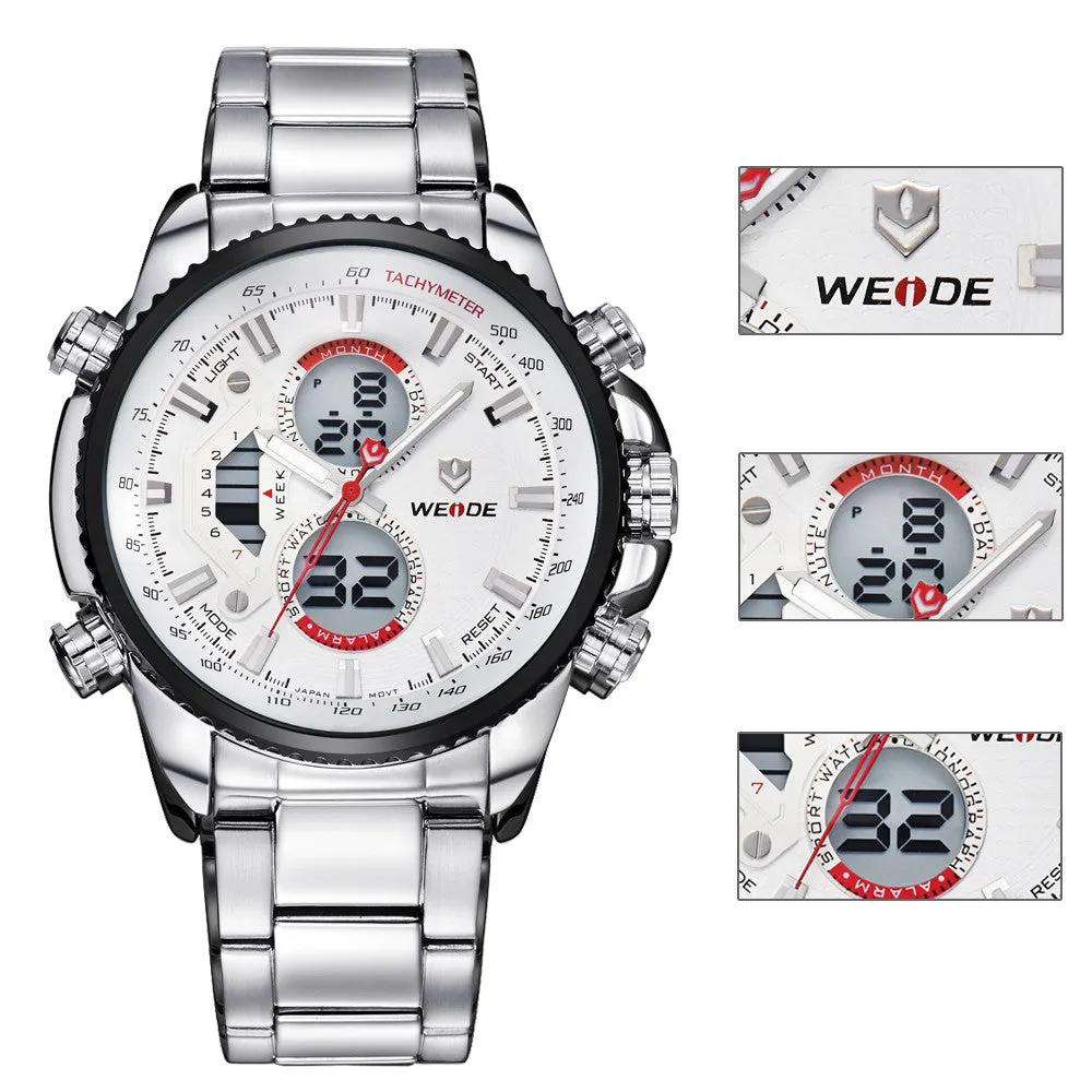 WEIDE Quartz Military Watches Sports Watch,Top Luxury Brand Business Men Watch Water Resistant Digital Watch