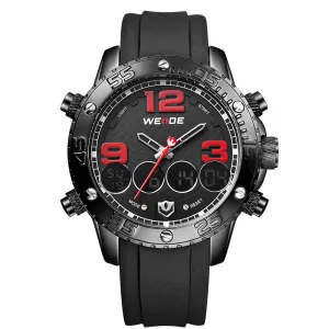 WEIDE Watches Men Luxury Brand Top Stainless Steel Wrist Band Analog Alarm Stopwatch Digital Display Fashion Mens Casual Watch